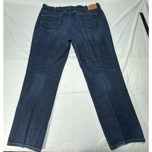Levis 541 Men's Dark Wash Wide Leg Blue Denim Jeans - Size 42x31.5 - Picture 2 of 7